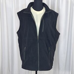 RedHead Black Fleece Vest Men's XL Gorpcore Outdoorsy Functional Zip-Up Layering